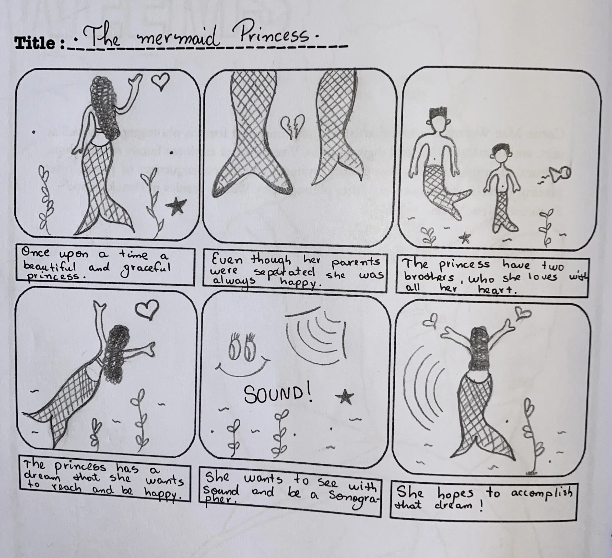 The Mermaid Princess. Carrie Mae Weems tells photographic stories that often use herself as a central character. Create a story you want to tell about yourself by sketching out this storyboard.