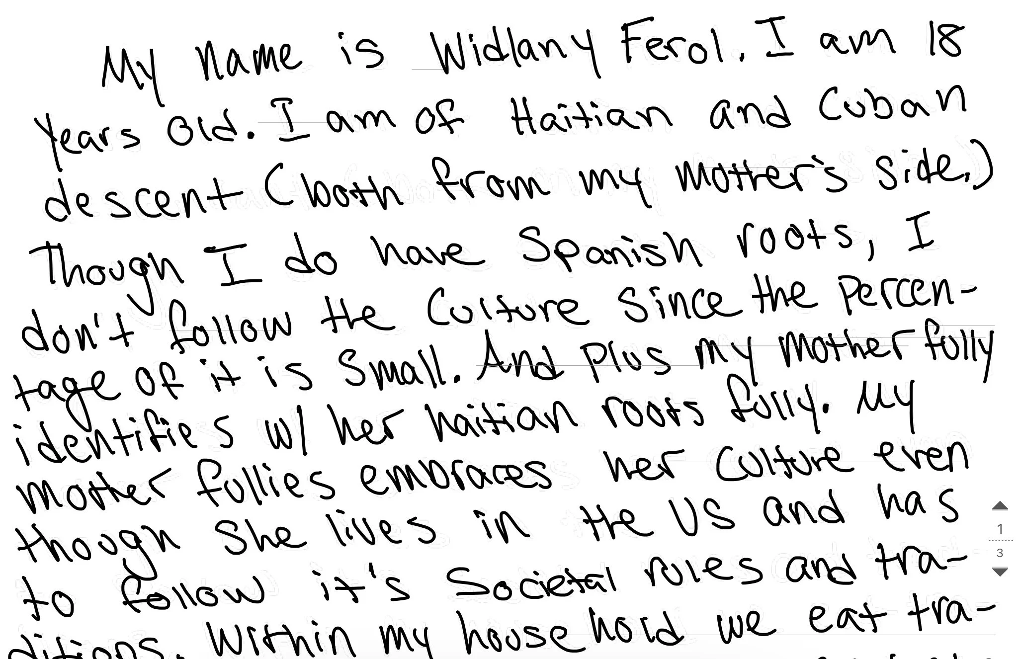 Identity Writing. 
Carrie Mae Weems’ work often explores cultural identity. Write the story of your personal culture- where are you from and what are the cultures that make you you?