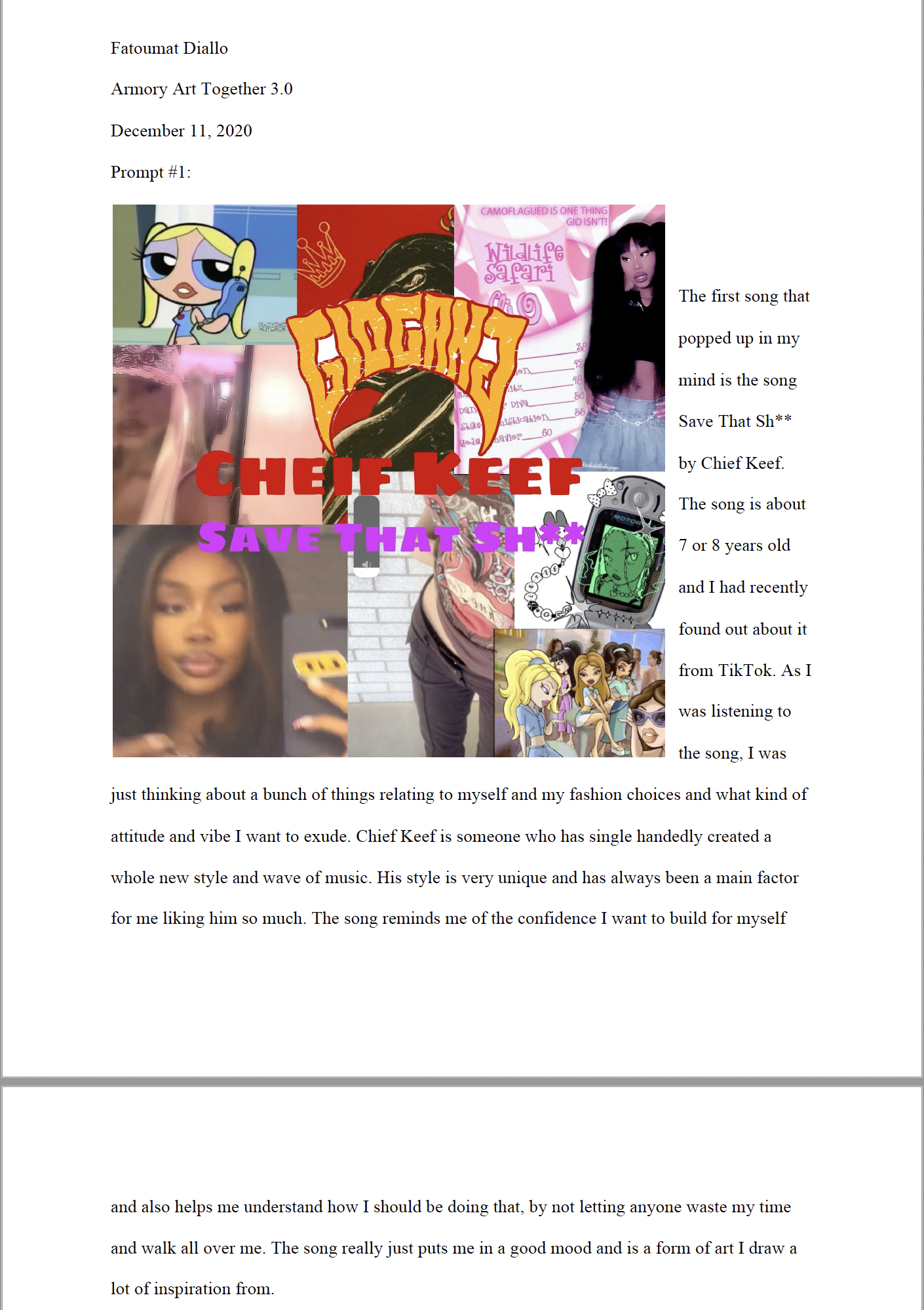 William Kentridge often  works with music. Is there a song that keeps popping into your head? Find it now and play it, or sing it to yourself.  Listen and notice what comes up in your mind. That’s it! Whatever pops into your mind, let it come, and le