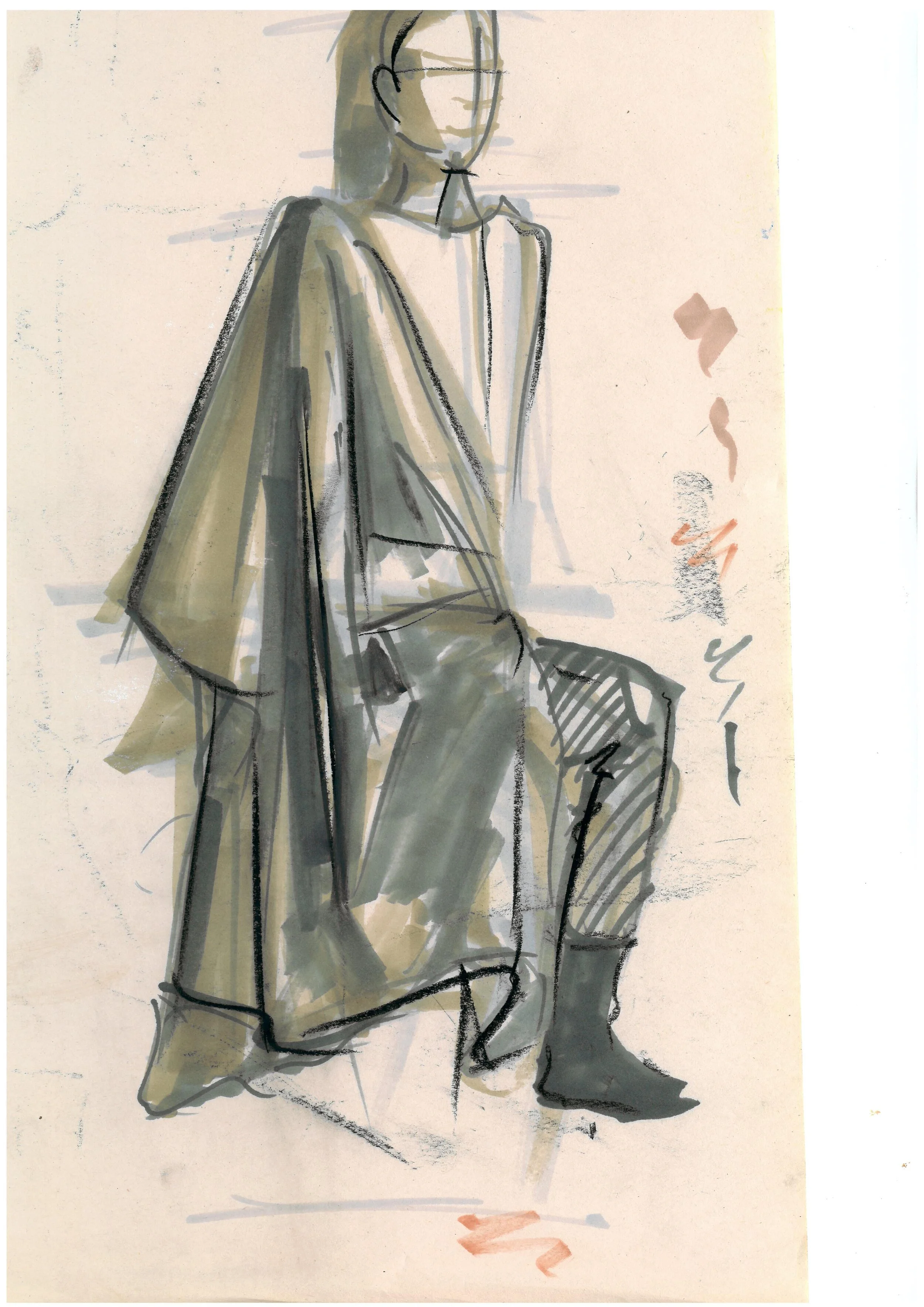 Charcoal and Marker Drawing