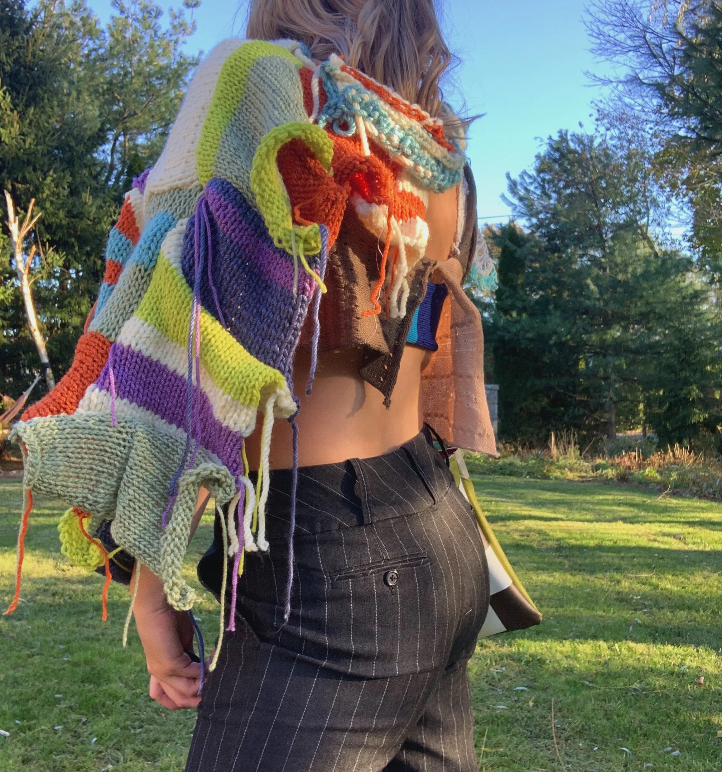Hand Knit Patchwork + Machine Knit Top 2020
