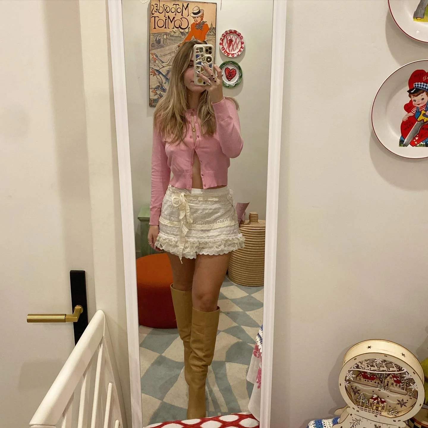 Wrap Mini Skirt made from Antique Lace