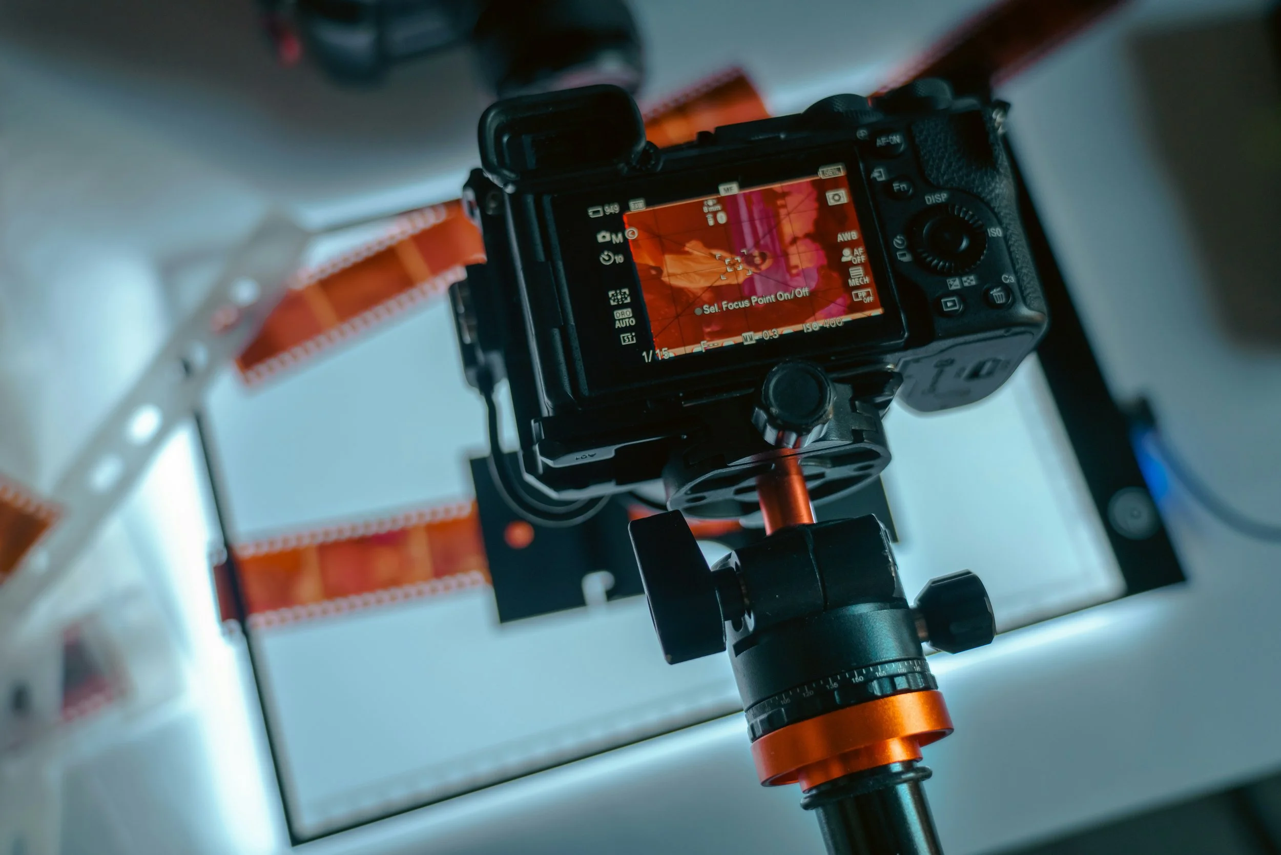 DSLR Camera scanning with light table and negatives