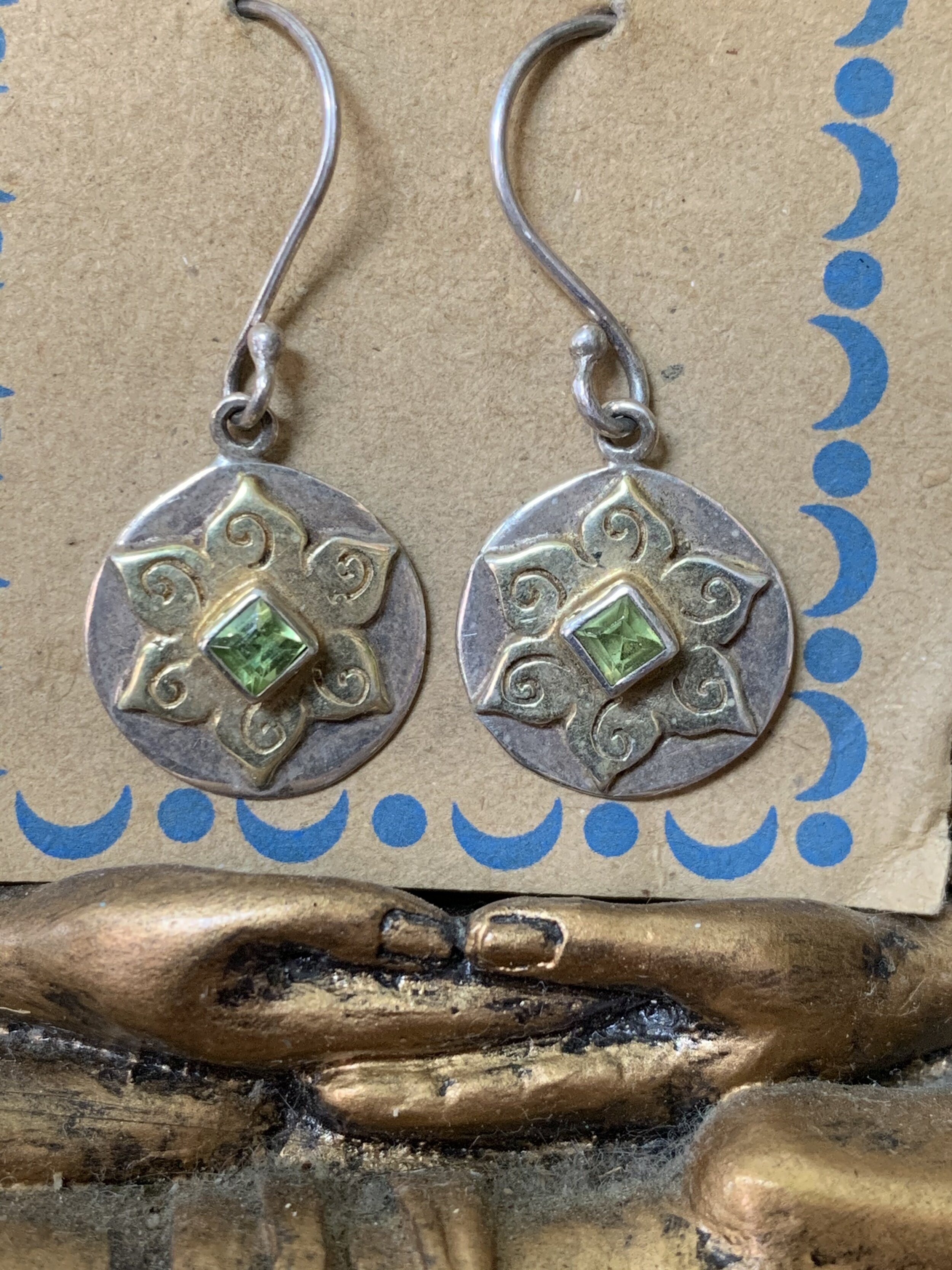 Peridot Lotus Earrings