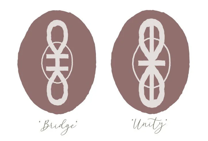 Symbolic lightcodes holding energy of the 'bridge' and 'unity'.