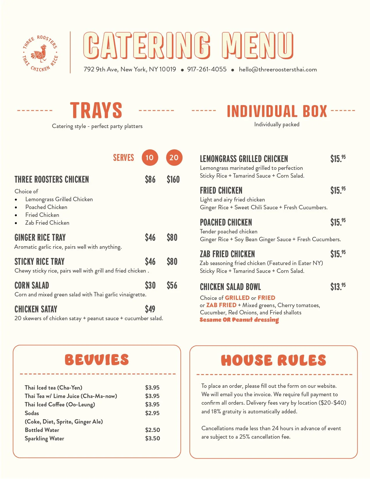 Cater — Three Roosters Thai