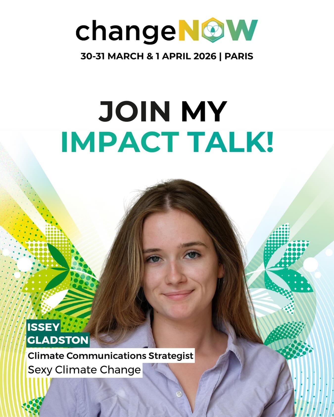 Next Monday at @changenow_world, I&rsquo;ll be speaking about how we move people from knowing &rarr; caring &rarr; doing the core thread running through all my work 🫶

❤️&zwj;🔥 @sexyclimatechange : using media, culture + community to reach new audi