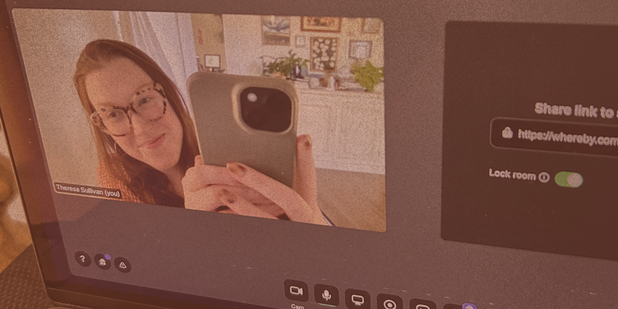 screenshot of a website copywriter smiling in an online meeting