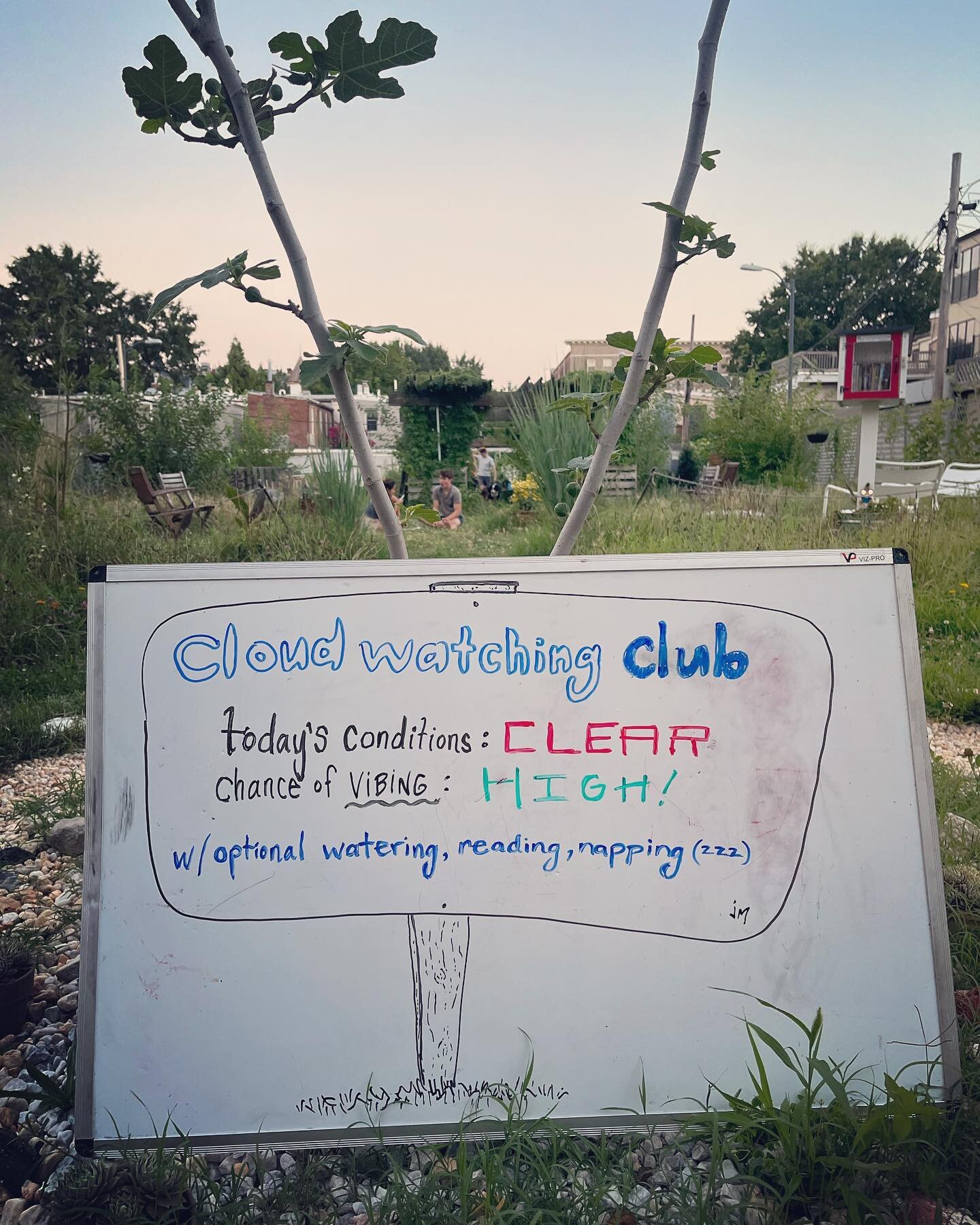 Cloud Watching Club is back : tomorrow 8/8 at 7pm! We'll open the gates and simply vibe underneath the clouds in our big sky preserve. Bring your favorite cloud poetry, or cloud-inspired art to share. Telescopes, binoculars, and drawing materials wil