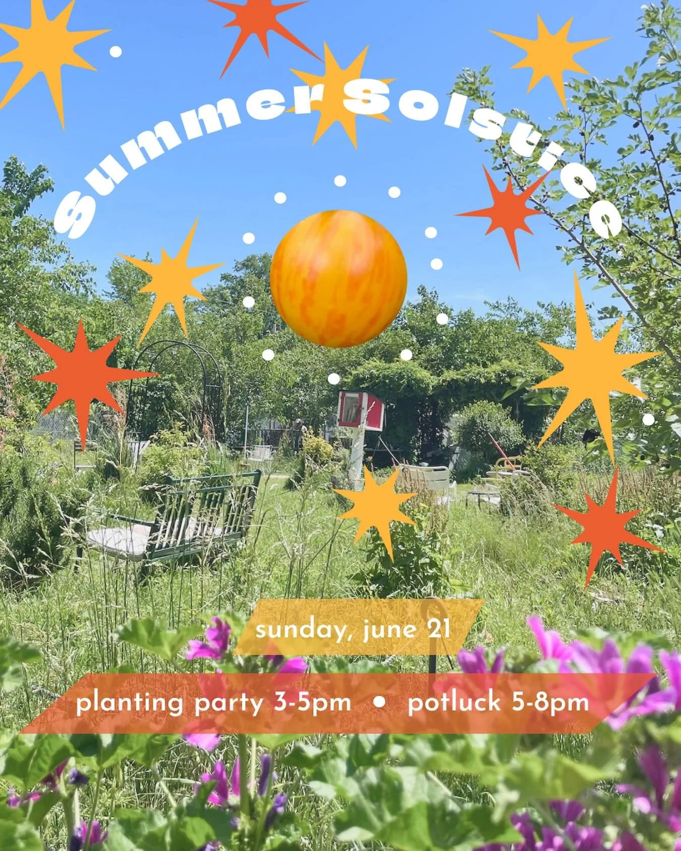 Summer is here! Let&rsquo;s celebrate the Summer Solstice this Sunday with a planting party and a potluck 🍛  We will learn about native DC plants in the Temperance Alley Sanctuary from 3-5pm followed by a potluck dinner in the Garden from 5-8pm with
