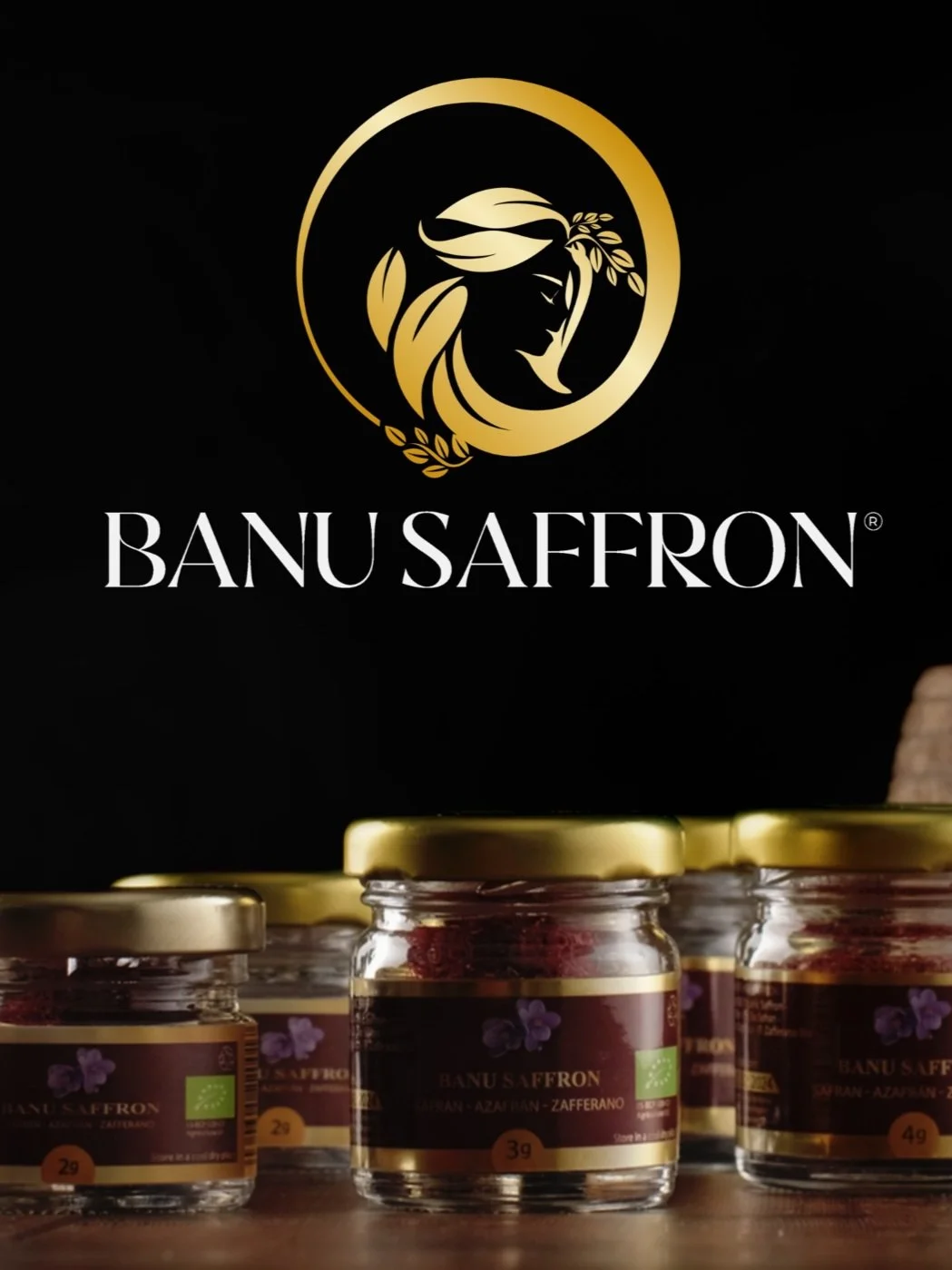 Banu Saffron in its glass jar