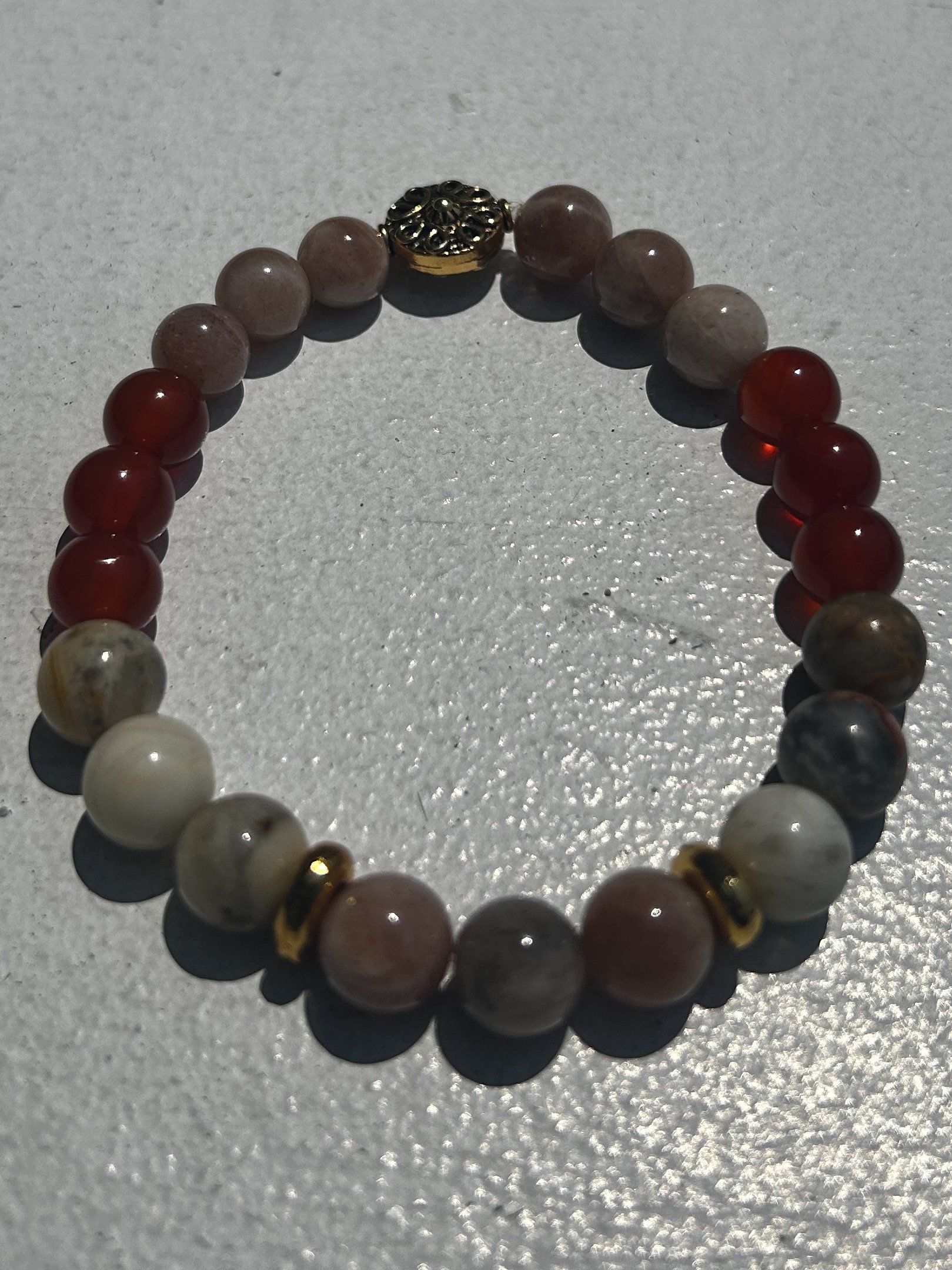 Unisex: Power Bracelet (Carnelian, Sunstone & Agate)