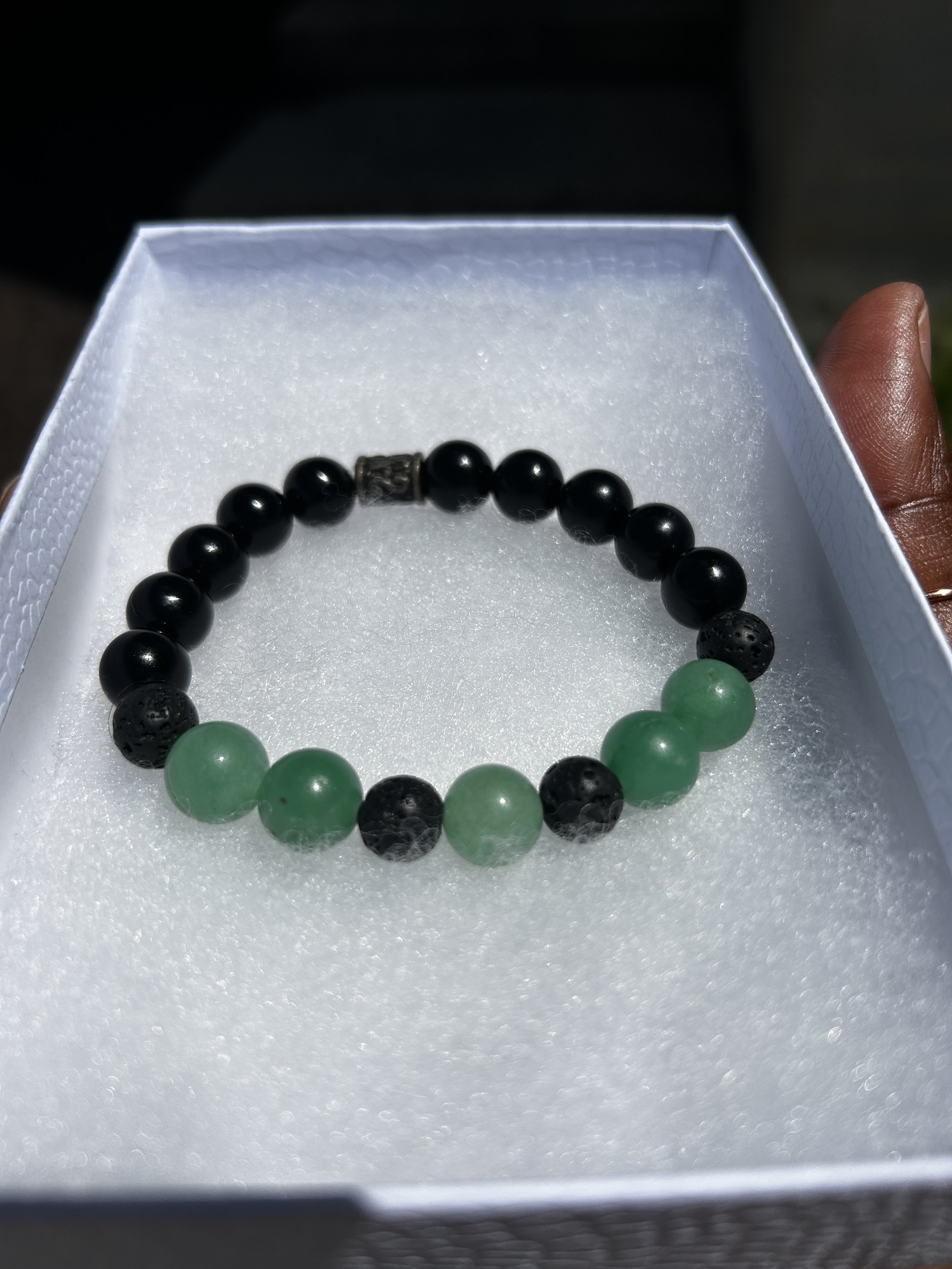 Unisex Purifier Bracelet (Green Aventurine, Lava Stone & Black Tourmaline )