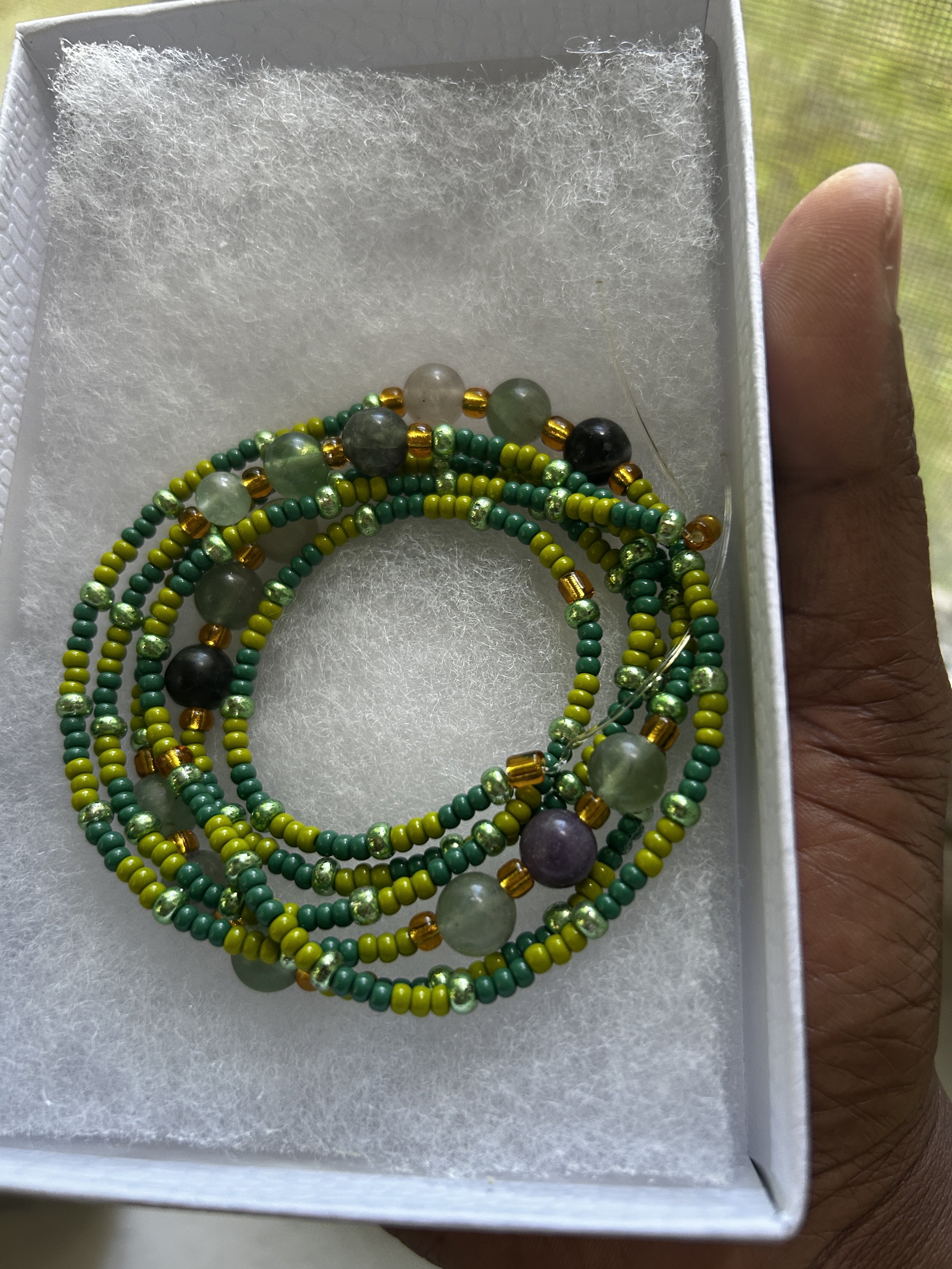 Pure Intentions Waist Beads (Rainbow Fluorite)