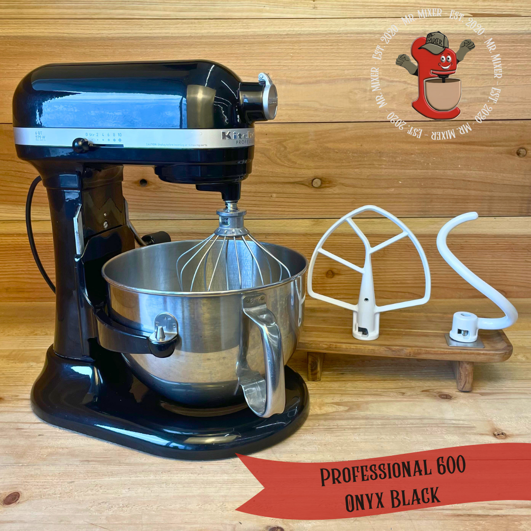 Mr. Mixer Upgraded KitchenAid Professional 600 (KP26M1XOB) 6 Quart Onyx Black With Coated Attachments #661