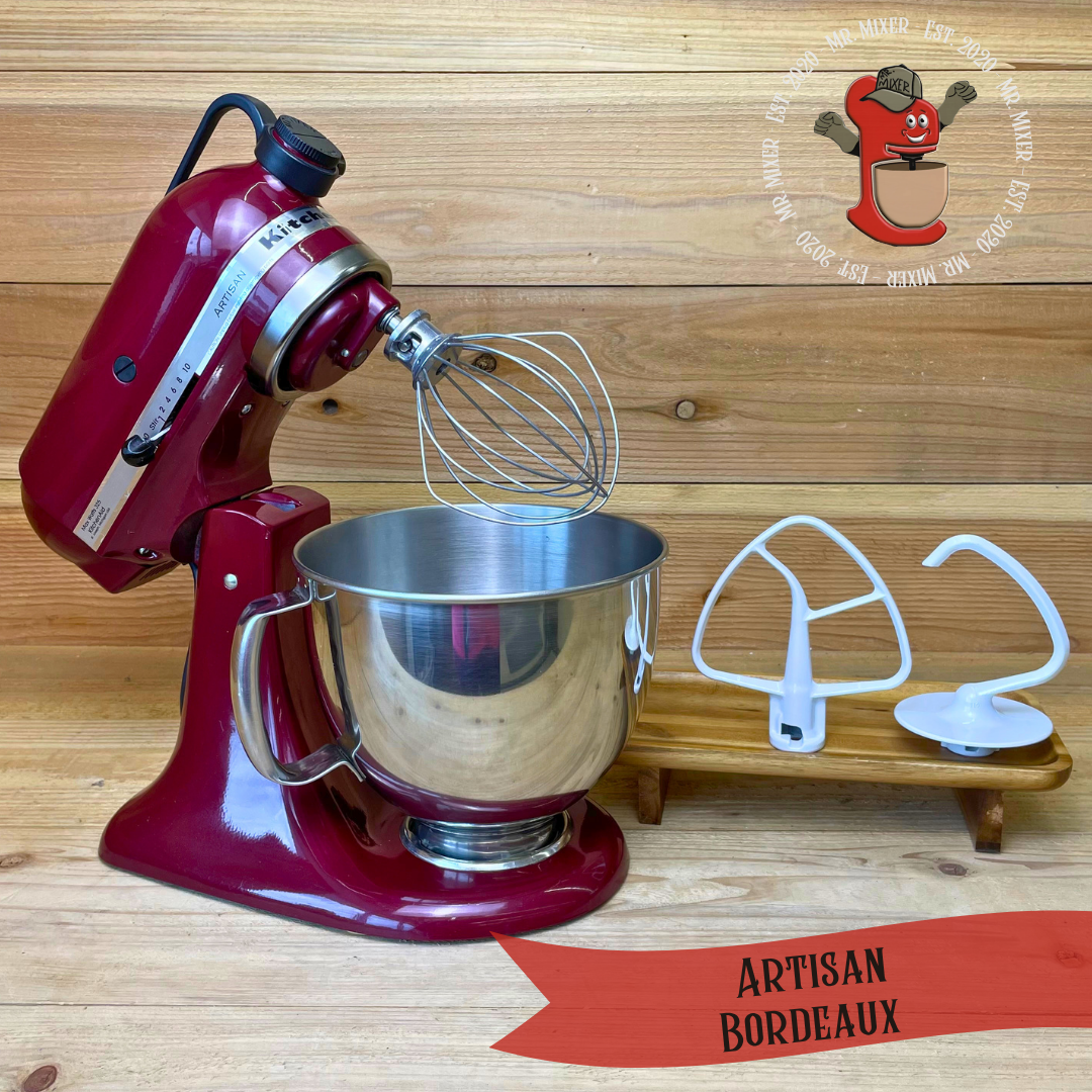 Mr. Mixer Upgraded KitchenAid Artisan (KSM150PSBX) 5 Quart Bordeaux With Coated Attachments #704