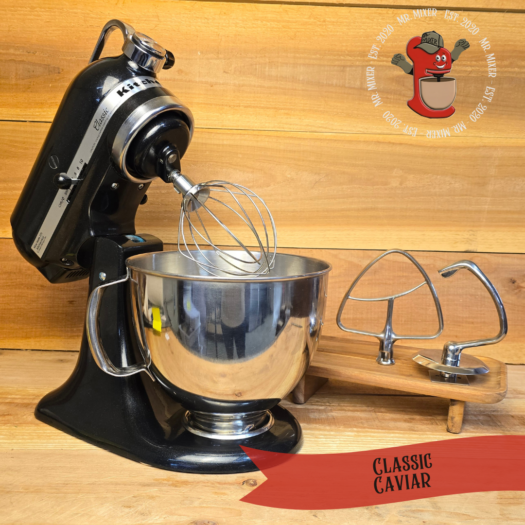 Mr. Mixer Upgraded KitchenAid Classic (KSM150PSCV0) 5 Quart Caviar With Stainless Steel Attachments  #434