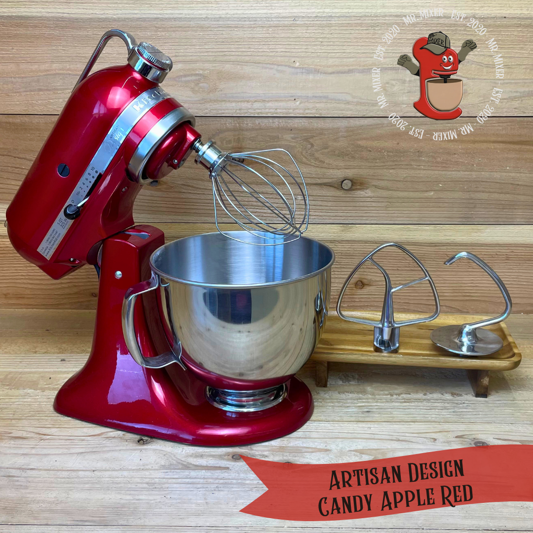 Mr. Mixer Upgraded KitchenAid Artisan Design (KSM155GBCA) 5 Quart Candy Apple Red With Stainless Steel Attachments #744