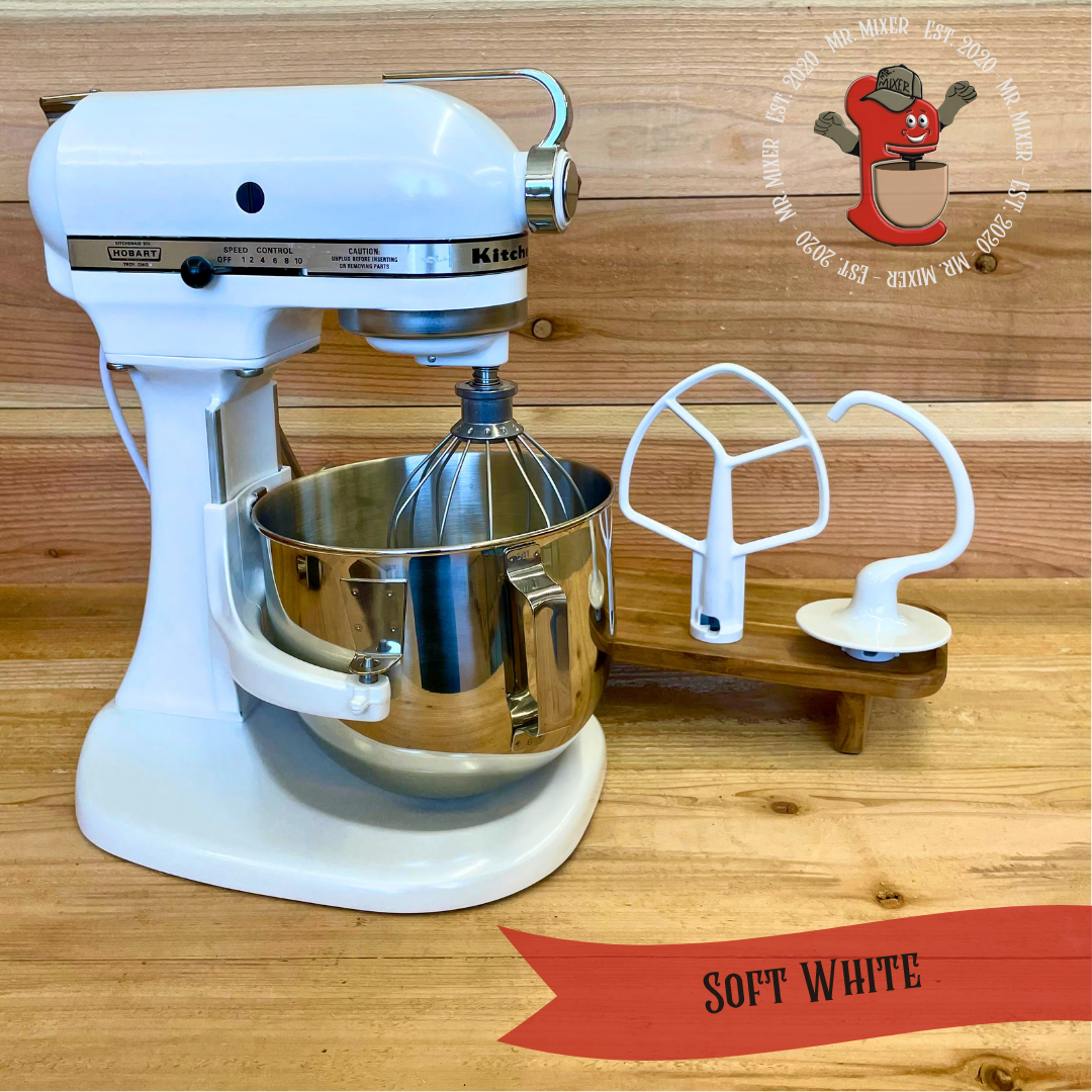 Mr. Mixer Upgraded KitchenAid Soft White With Coated Attachments