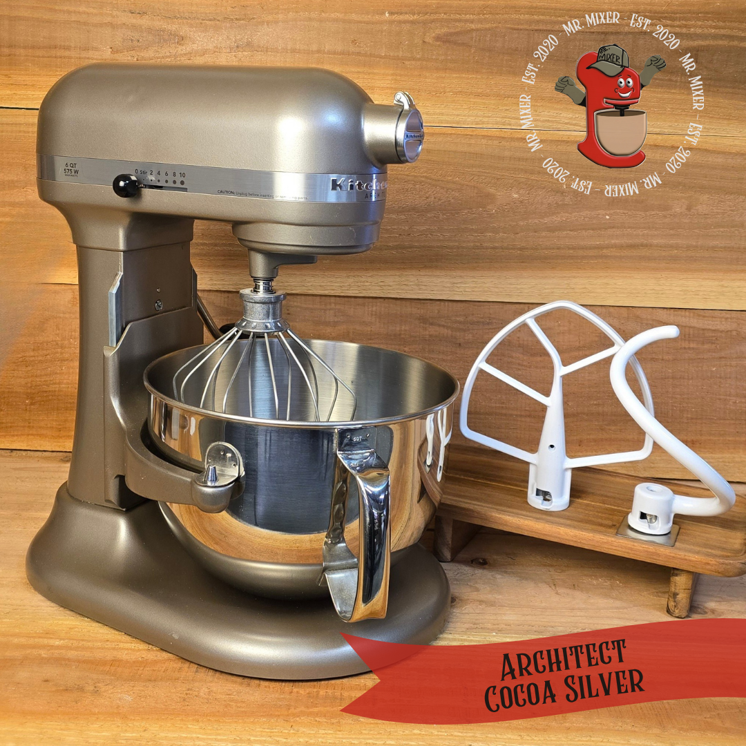 Mr. Mixer Upgraded KitchenAid Architect (KP26M1XACS) 6 Quart Cocoa Silver with Coated Attachments #79