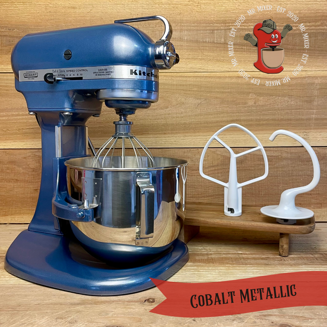 Mr. Mixer Upgraded KitchenAid Cobalt Metallic With Coated Attachments