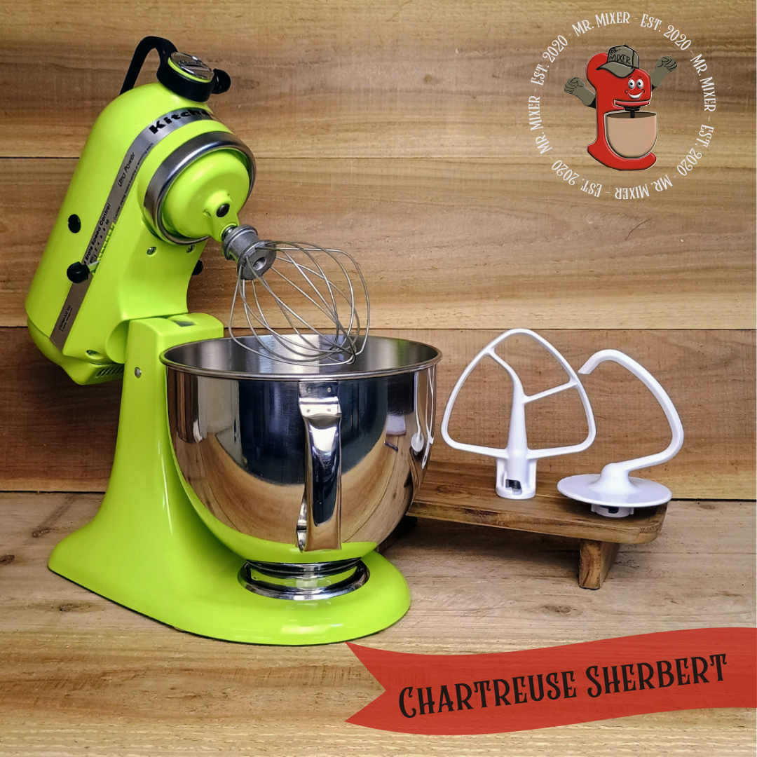 Mr. Mixer Upgraded KitchenAid Chartreuse Sherbert With Coated Attachments