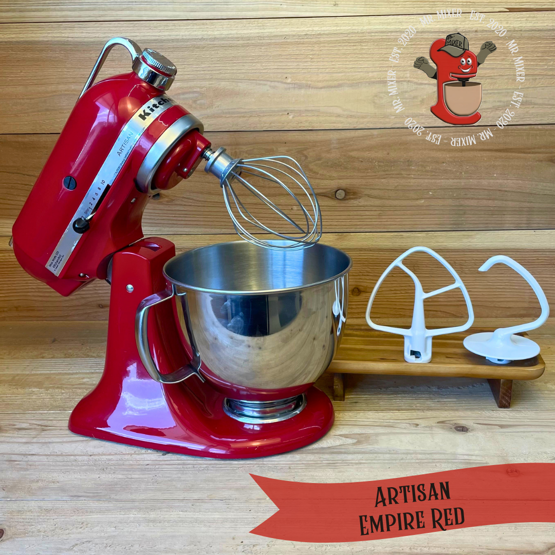 Mr. Mixer Upgraded KitchenAid Artisan (KSM150PSER) 5 Quart Empire Red With Coated Attachments #697