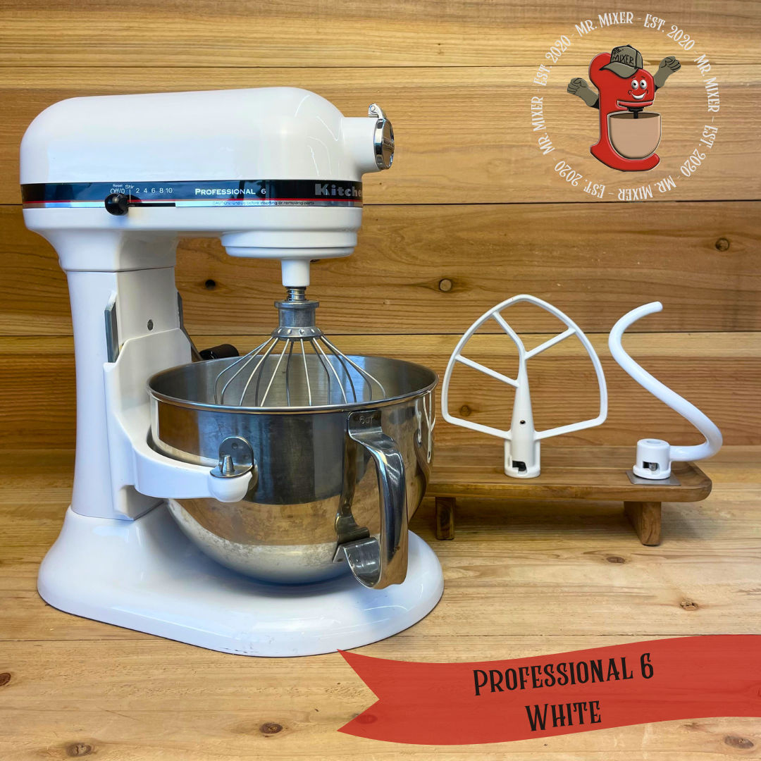 Mr. Mixer Upgraded KitchenAid Professional 6 (KP2671XWH) 6 Quart White With Coated Attachments #659