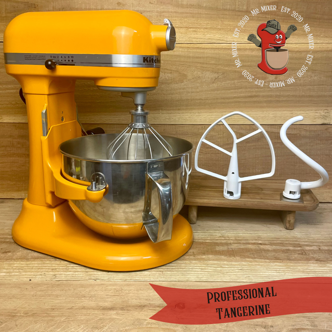 Mr. Mixer Upgraded KitchenAid Professional (KP26M1XFQTG) 6 Quart Tangerine With Coated Attachments #603