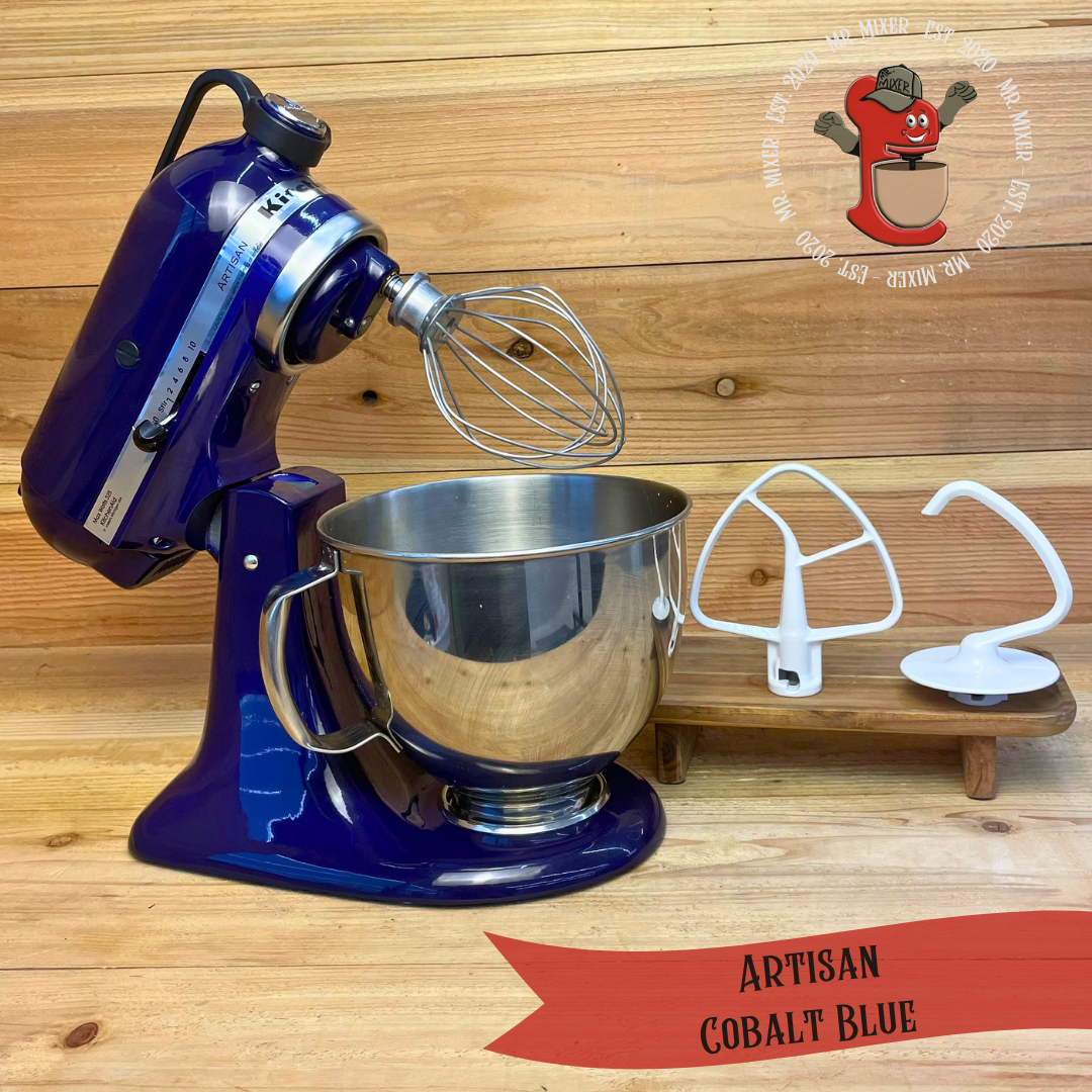 Mr. Mixer Upgraded KitchenAid Artisan (KSM150PSBU) 5 Quart Cobalt Blue With Coated Attachments #656
