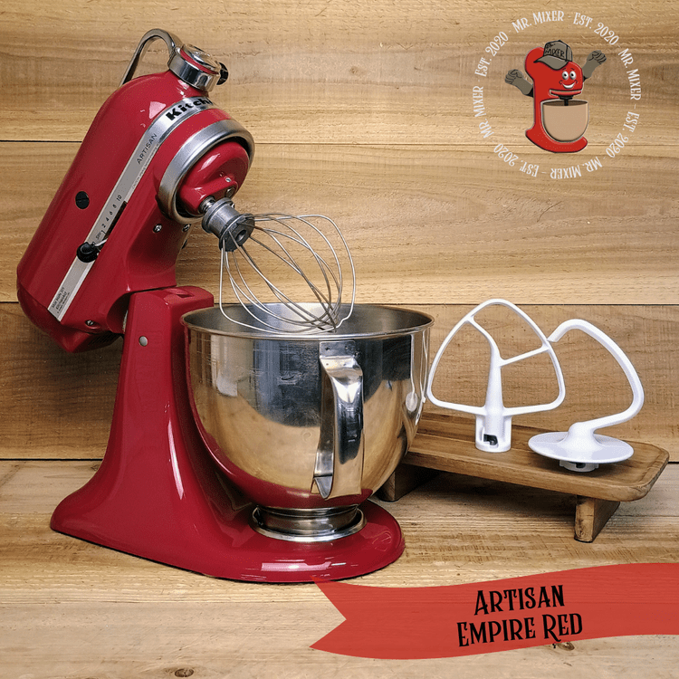 Mr. Mixer Upgraded KitchenAid Artisan (KSM150PSER) 5 Quart Empire Red With Coated Attachments #307