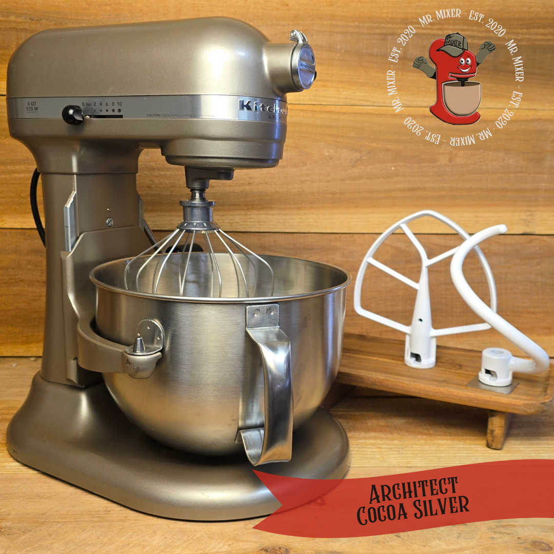 Mr. Mixer Upgraded KitchenAid Architect (KP26M1XACS) 6 Quart Cocoa Silver with Coated Attachments #417