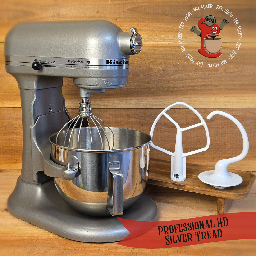 Mr. Mixer Upgraded KitchenAid Professional HD (KG25H3XSL) 5 Quart Silver Tread with Coated Attachments #18