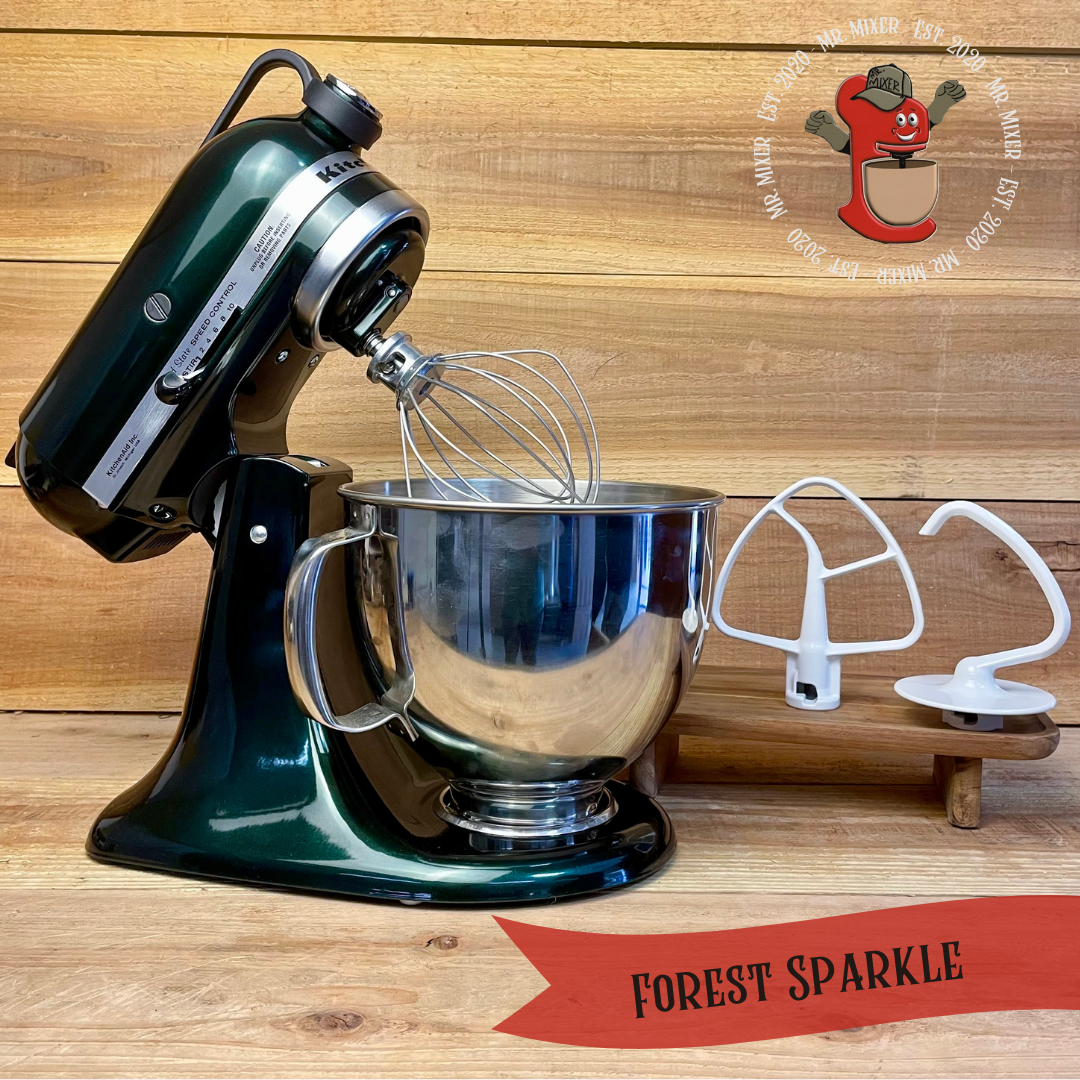Mr. Mixer Upgraded KitchenAid Forest Sparkle With Coated Attachments