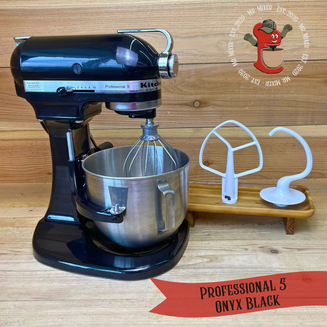 Mr. Mixer Upgraded KitchenAid Professional 5 (KSM50POB) 5 Quart Onyx Black With Coated Attachments #753
