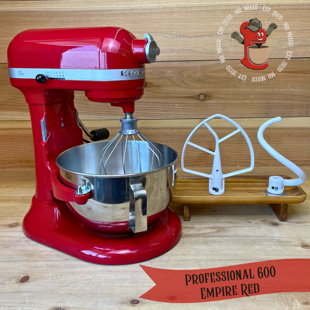 Mr. Mixer Upgraded KitchenAid Professional 600 (KP26M1XER) 6 Quart Empire Red With Coated Attachments #711