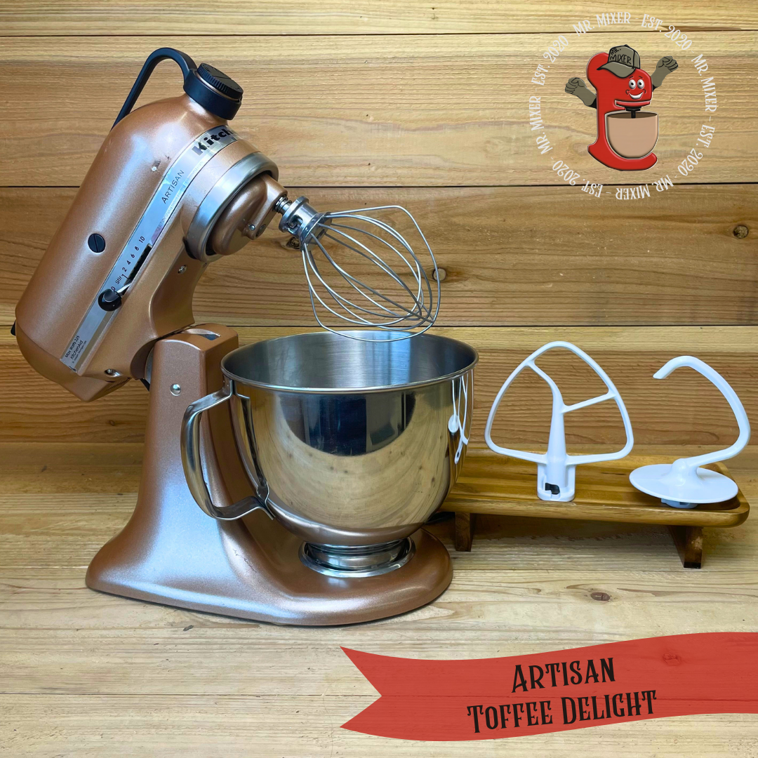 Mr. Mixer Upgraded KitchenAid Artisan (KSM153PSQTZ) 5 Quart Toffee Delight With Coated Attachments #698