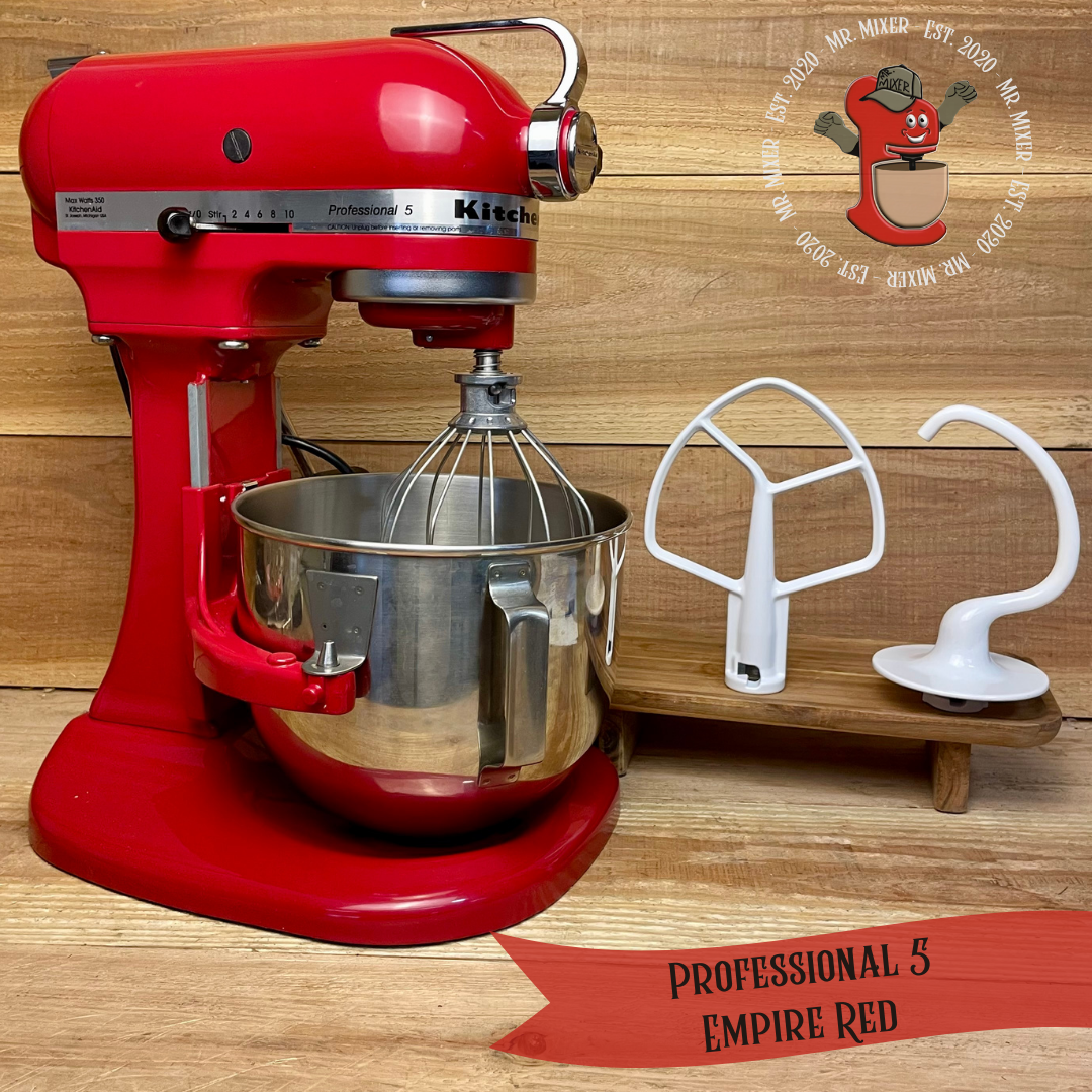 Mr. Mixer Upgraded KitchenAid Professional 5 (RRKP50ER) 5 Quart Empire Red With Coated Attachments #533