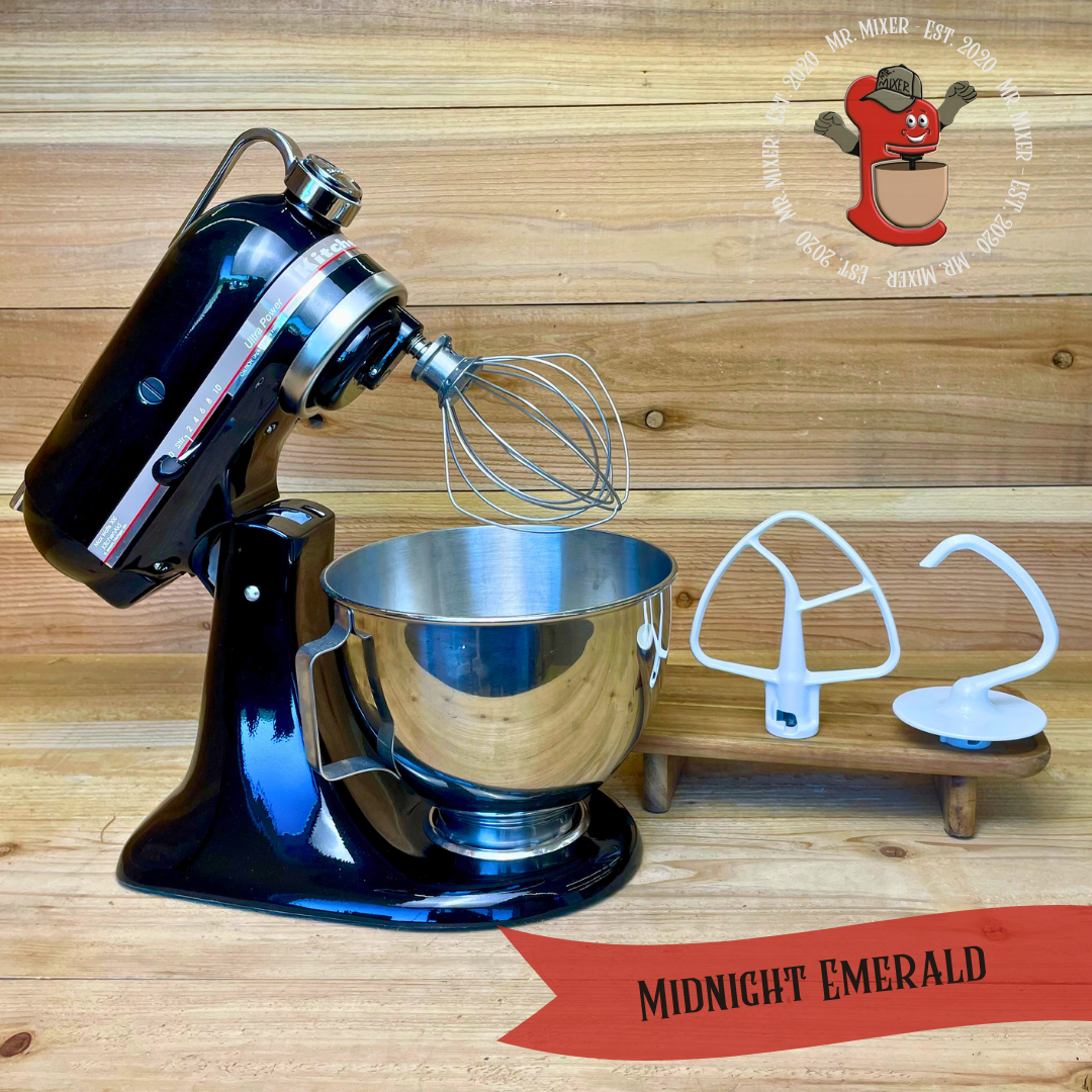Mr. Mixer Upgraded KitchenAid Midnight Emerald With Coated Attachments