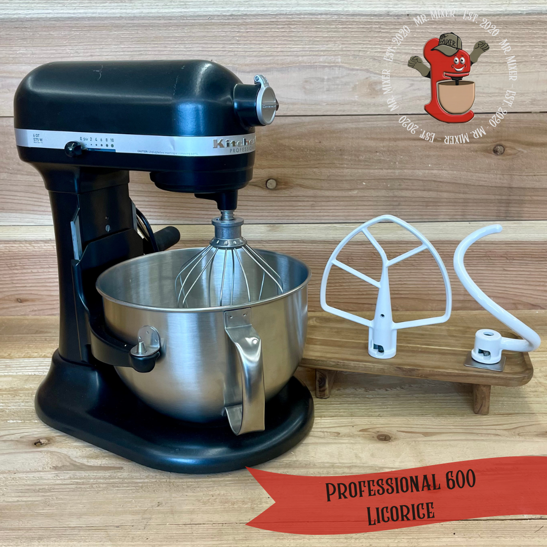 Mr. Mixer Upgraded KitchenAid Professional 600 6 Quart Licorice With Coated Attachments #617