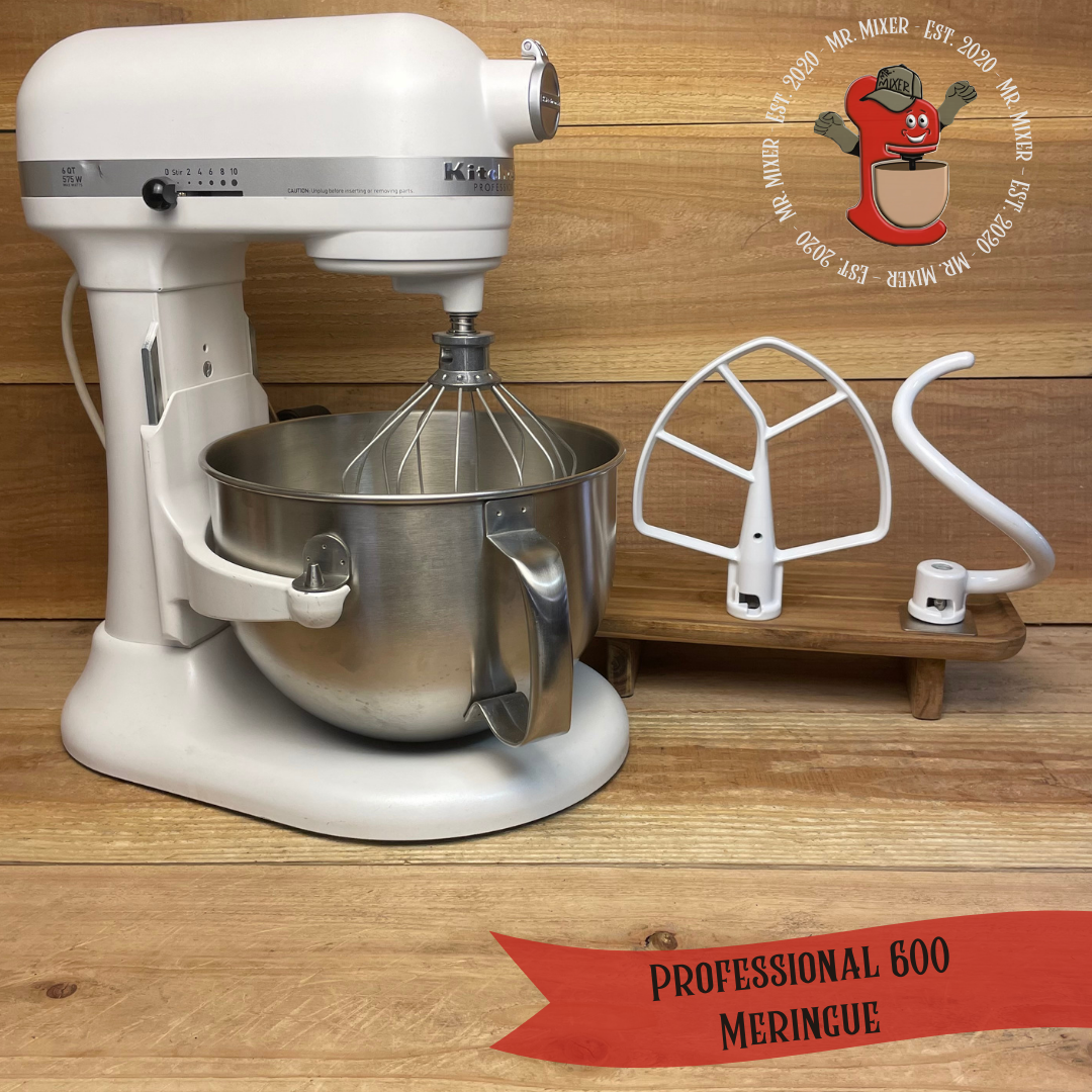 Mr. Mixer Upgraded KitchenAid Professional 600 (KP26M1XMR) 6 Quart Meringue With Coated Attachments #566