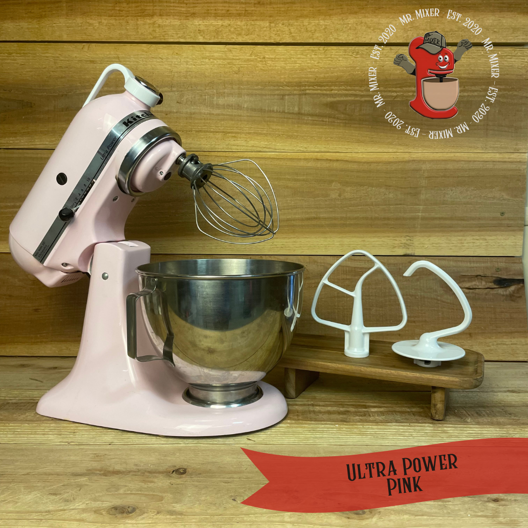 Mr. Mixer Upgraded KitchenAid Ultra Power (KSM90PSPK) 4.5 Quart Pink With Coated Attachments #452
