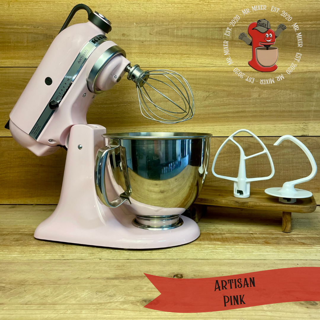 Mr. Mixer Upgraded KitchenAid Artisan (KSM150PSPK) 5 Quart Pink With Coated Attachments #506