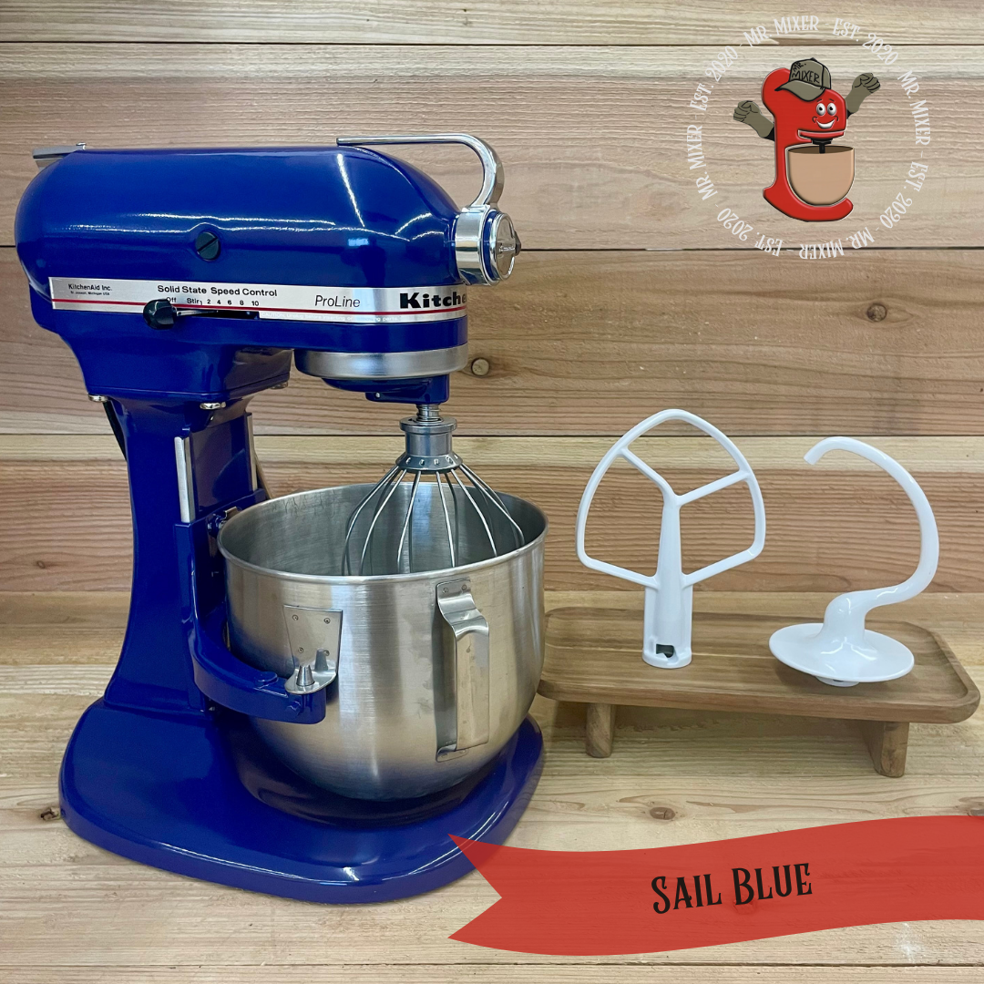 Mr. Mixer Upgraded KitchenAid Sail Blue With Coated Attachments