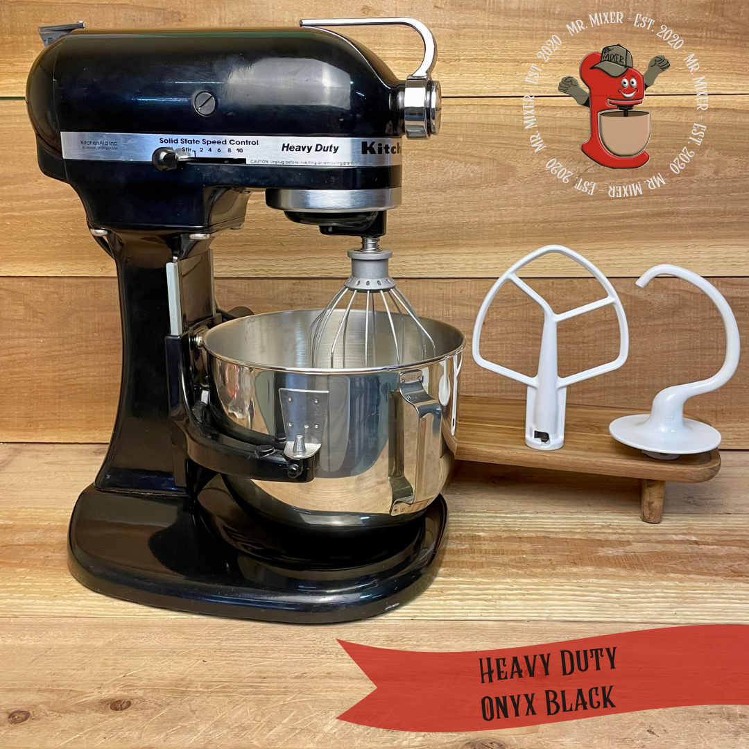 Mr. Mixer Upgraded KitchenAid Heavy Duty 5 Quart Onyx Black With Coated Attachments #532