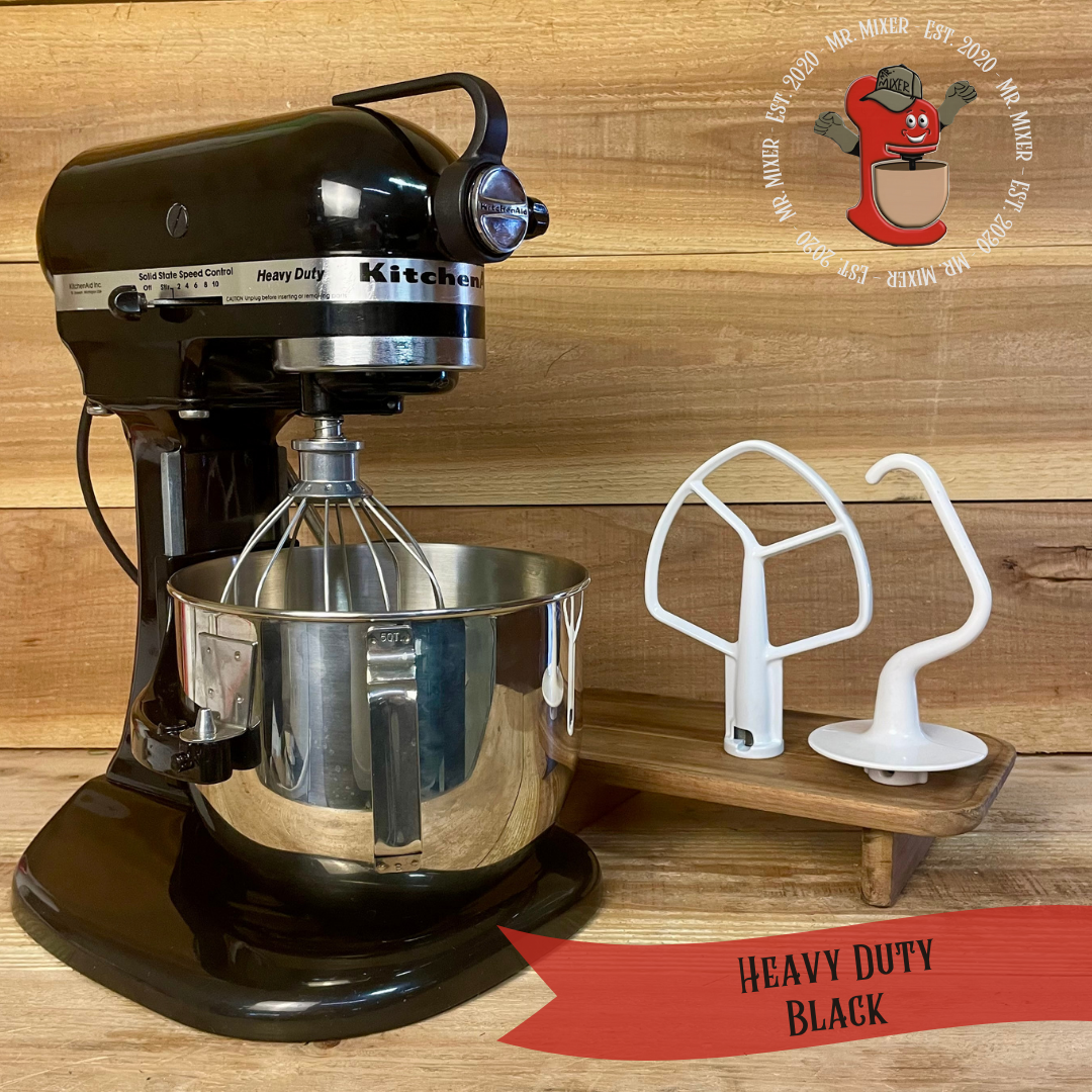 Mr. Mixer Upgraded KitchenAid Heavy Duty 5 Quart Black With Coated Attachments #461