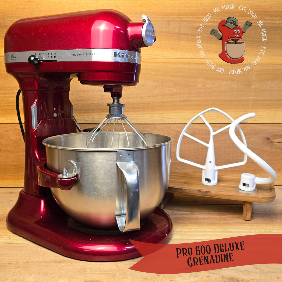 Mr. Mixer Upgraded KitchenAid Pro 600 Deluxe (KF26M1QGD) 6 Quart Grenadine with Coated Attachments #416