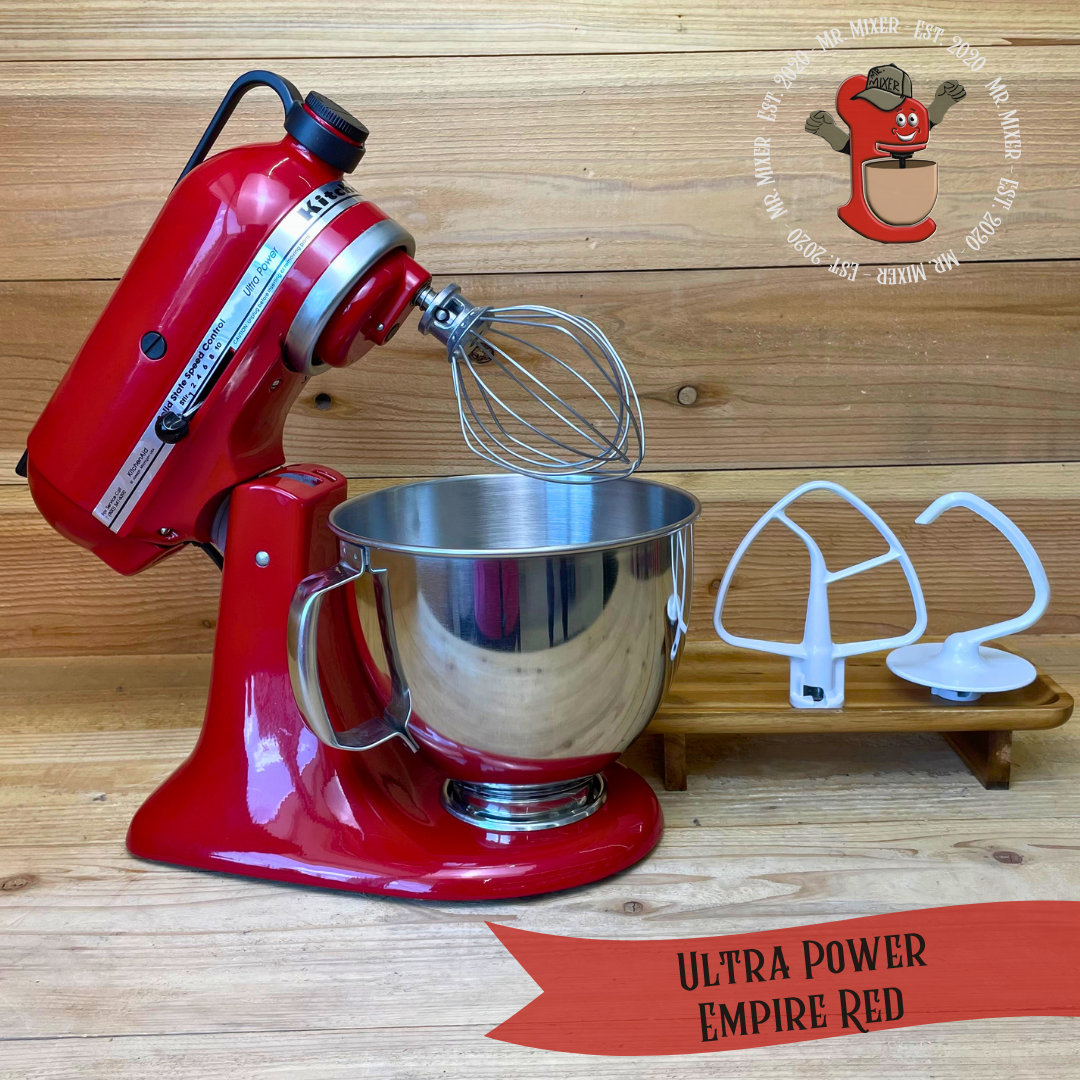 Mr. Mixer Upgraded KitchenAid Ultra Power (KSM103ER) 5 Quart Empire Red With Coated Attachments #707