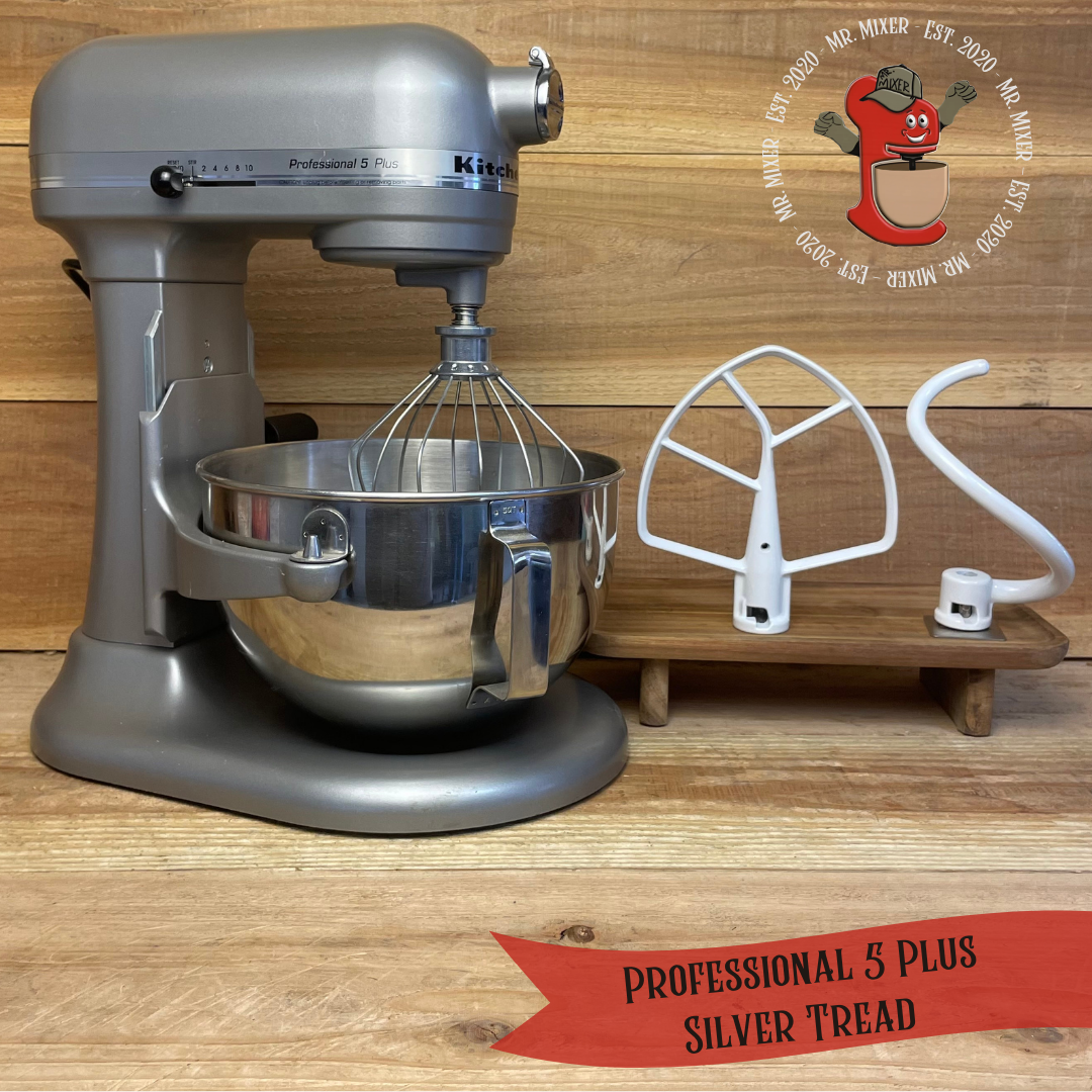 Mr. Mixer Upgraded KitchenAid Professional 5 Plus (KV25G0XSL) 5 Quart Silver Tread With Coated Attachments #549