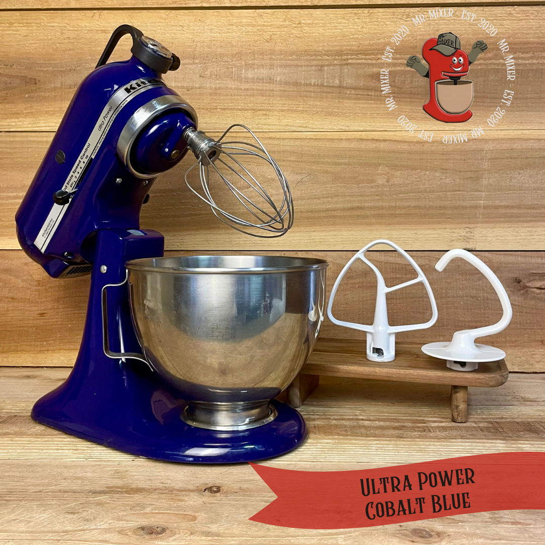 Mr. Mixer Upgraded KitchenAid Ultra Power (KSM90BU) 4.5 Quart Cobalt Blue With Coated Attachments #474